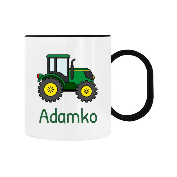 Dětský hrnek plastový  s potiskem Traktor s jménem do školky