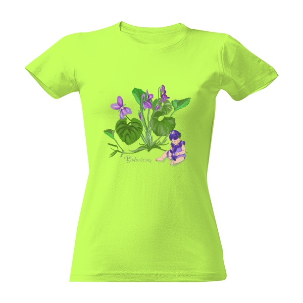 Tričko s potiskem Triko Botanicum Fialky
